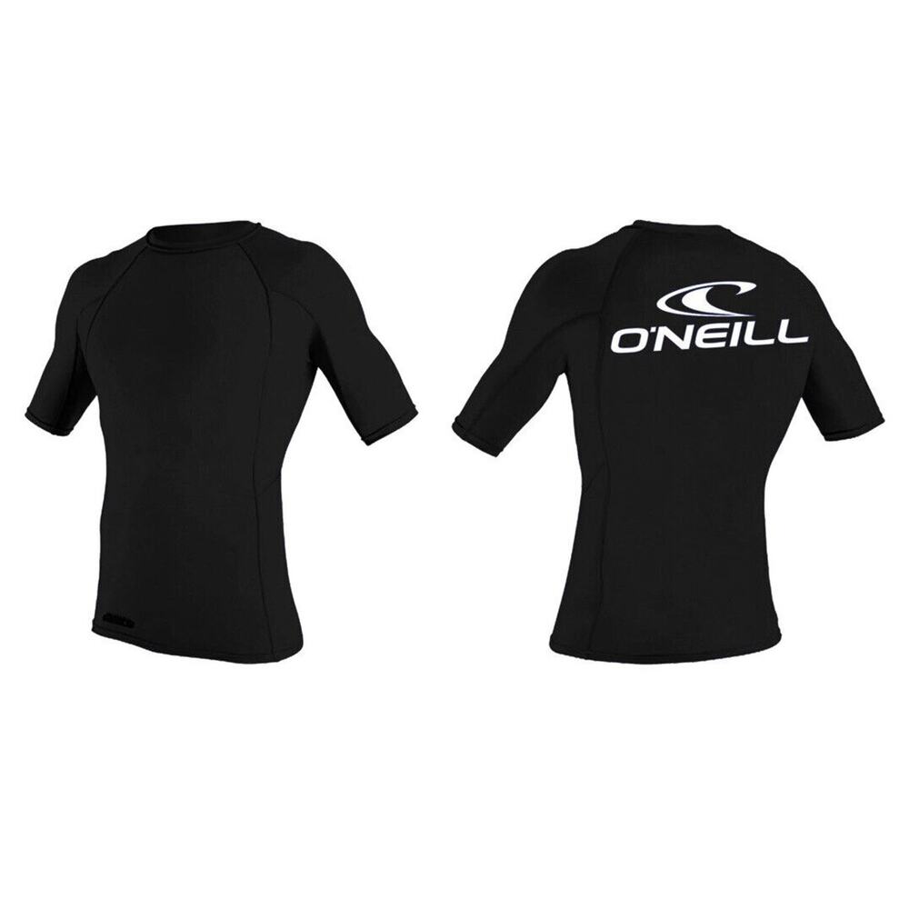 O'Neill Surf School Rash Guard Black Half Sleeve SPF 50 Sun Protection 10-12